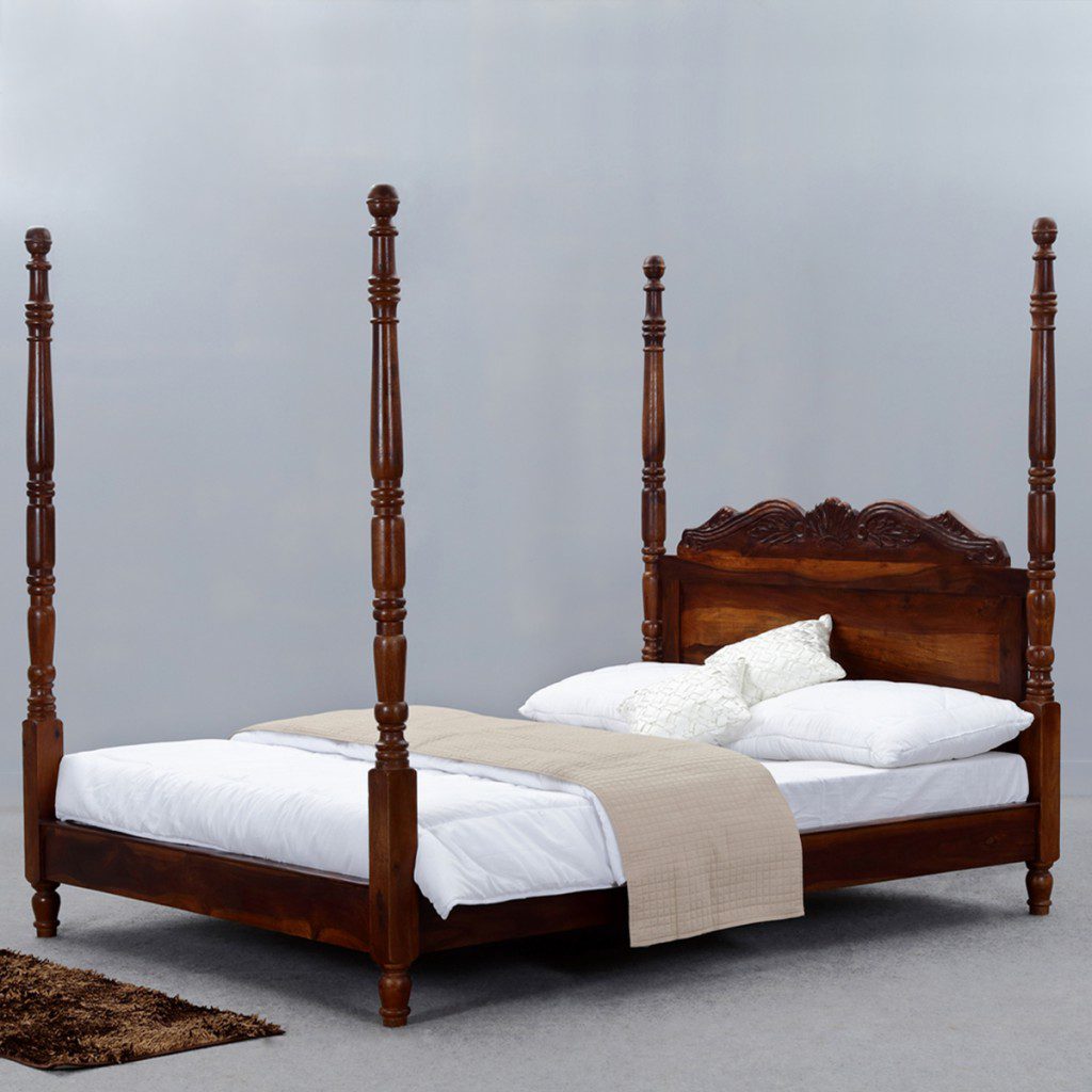 queen-anne-solid-wood-4-poster-platform-bed-frame-w-headboard
