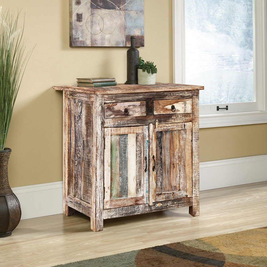 Arkansas Weathered Reclaimed Wood 35” Tall Storage Cabinet 