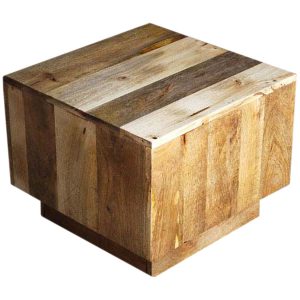 Key West Mango Wood Cube Accent Table