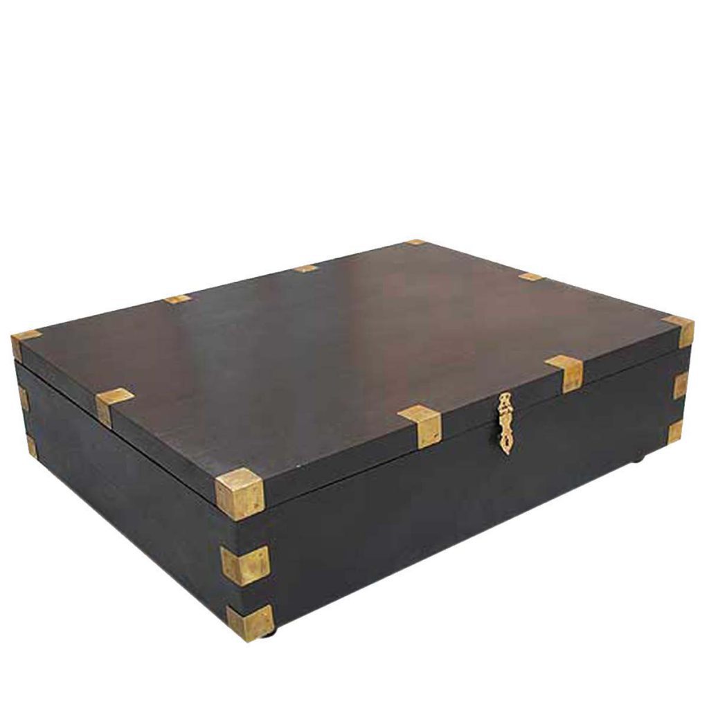 Contemporary Ebony Oversized Coffee Table Chest