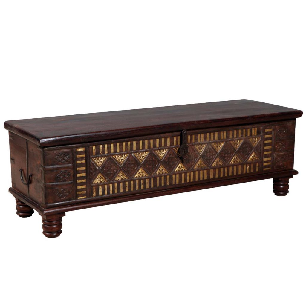 French Empire Reclaimed Wood Large Coffee Table Chest