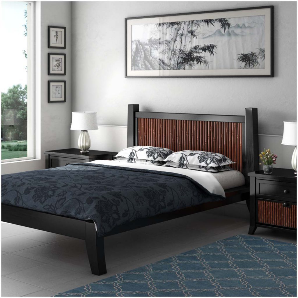 Key West Bamboo Solid Wood Platform Bed with Headboard