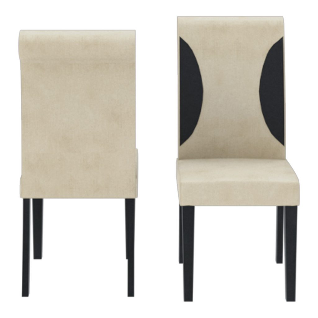 Urban Solid Wood & Leather Straight Back Parson Dining Chair Set of 2