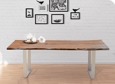 Live edge acacia wood dining table