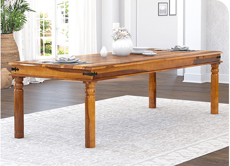 solid wood rectangular shape dining table