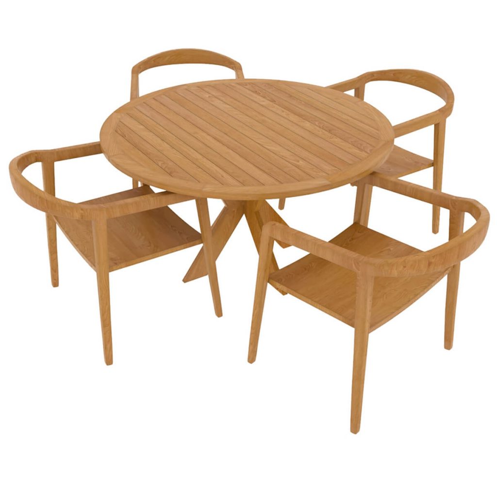 teak wood small round dining table 4 seater 