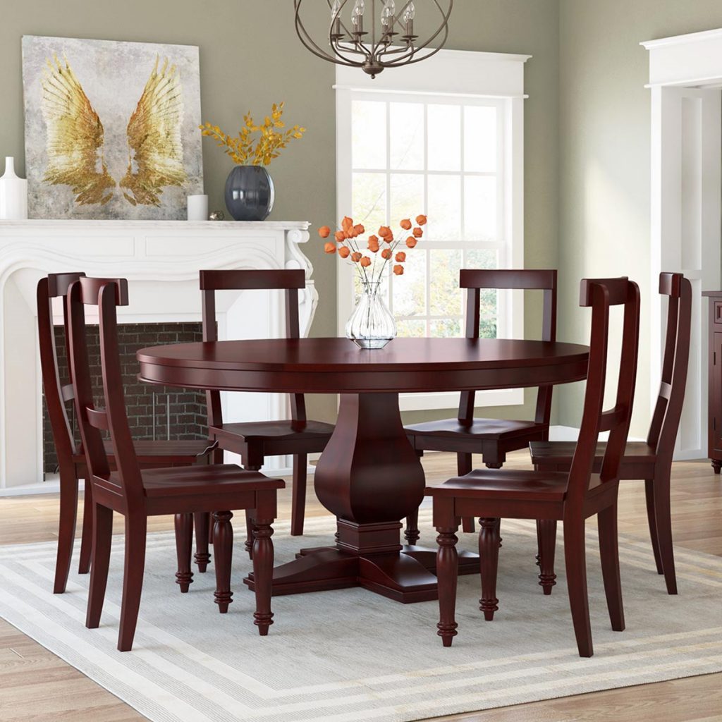 solid wood mahogany wood dining table 6 seater
