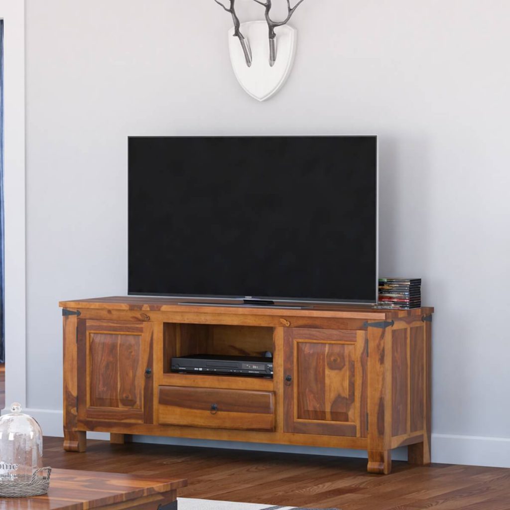 Terrarum Rustic Solid Wood TV Stand Media Console 