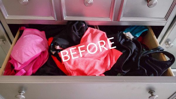 messy dresser before organize