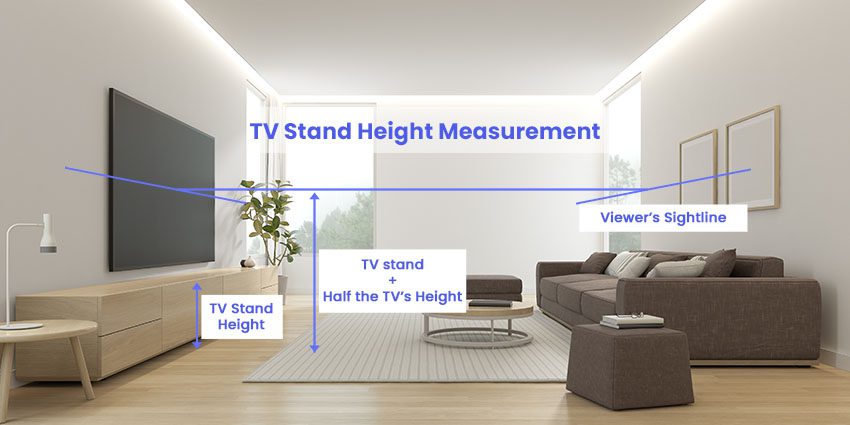 Measuring height  with TV stand 