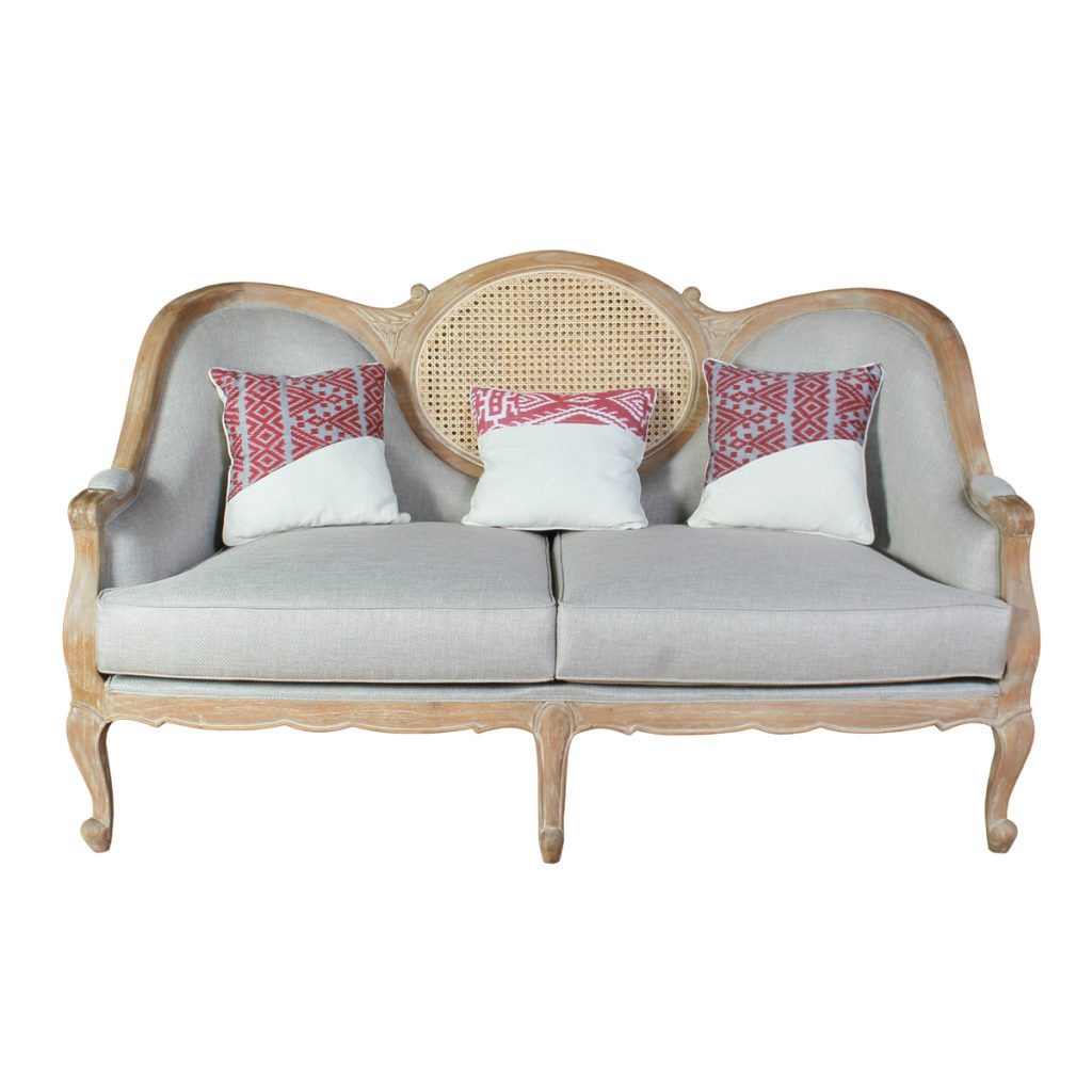 Placetas Rustic Mindi Wood Traditional Double Sofa