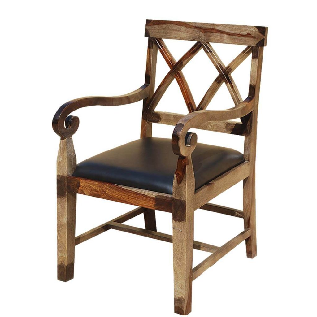 Sheraton Solid Wood & Leather Upholstered Dining Chair