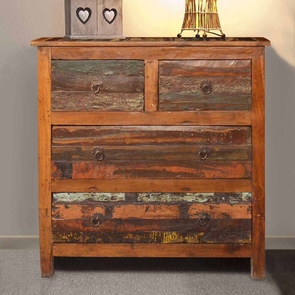Appalachian Country Reclaimed Wood Rustic Dresser Chest