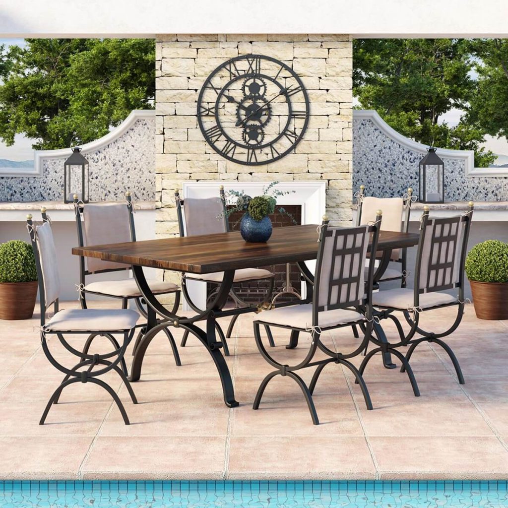 Wrought Iron dining table and chair