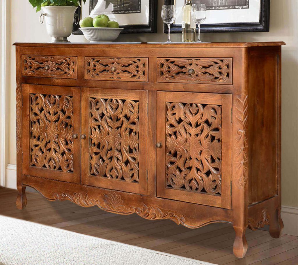 solid wood buffet cabinet
