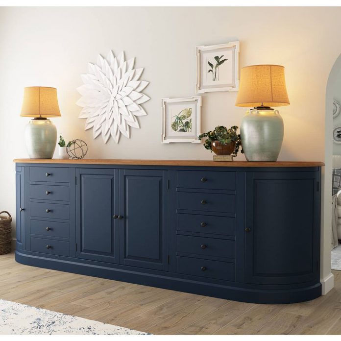 Extra long blue sideboard