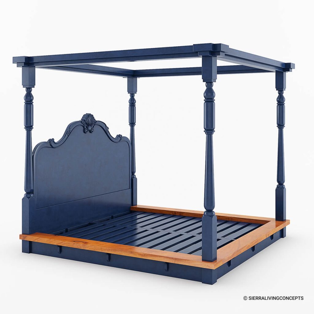 repton blue two tone platform bed frame