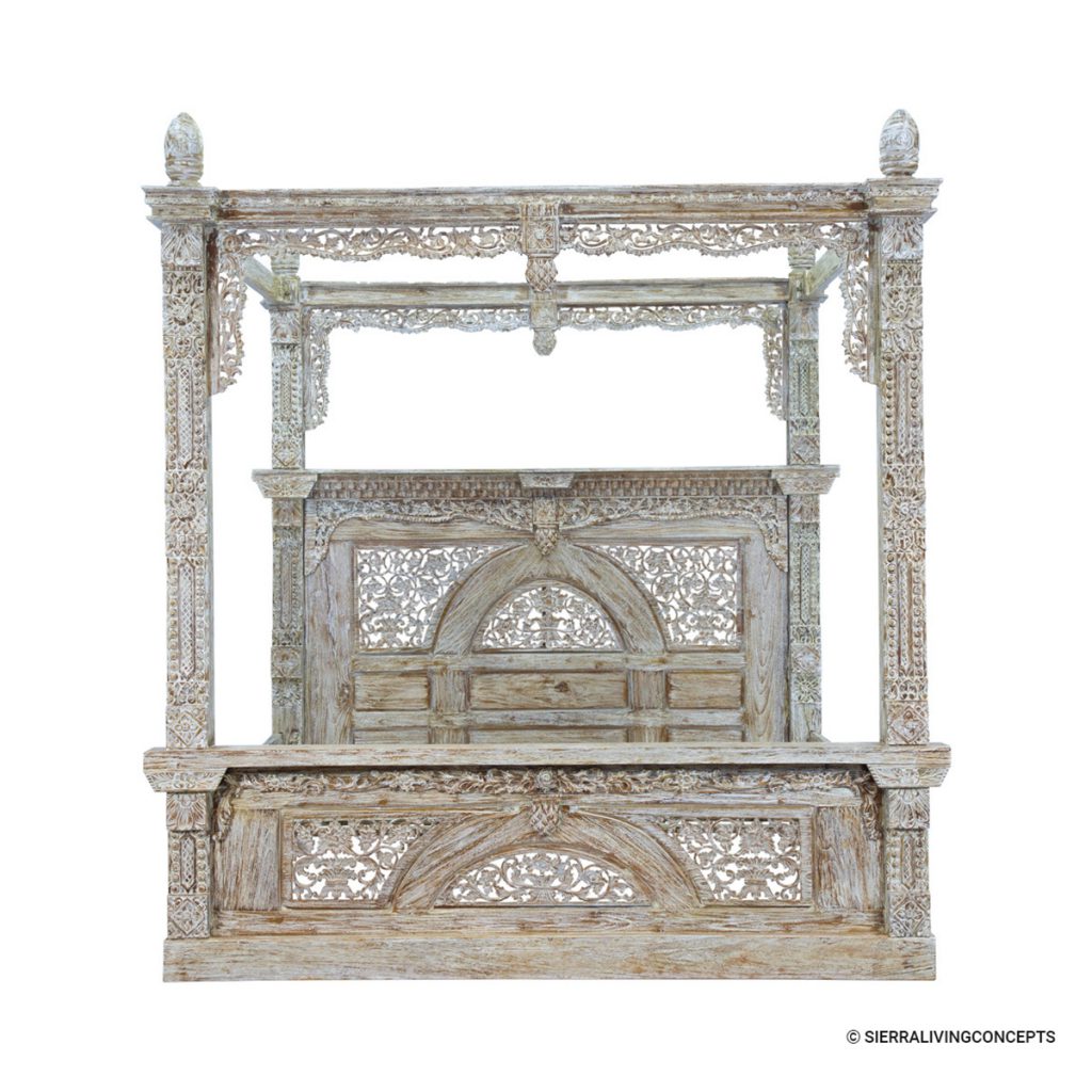 Royal Hand Carved Canopy Bed frame 