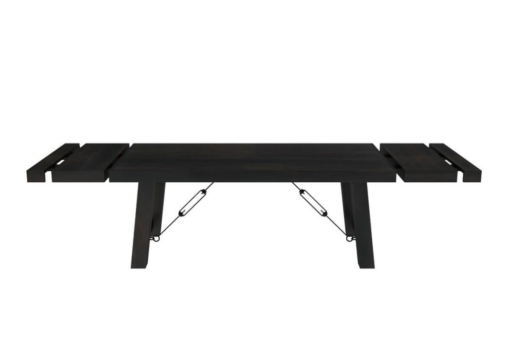 Rustic Solid Wood Large Farmhouse Dining Table With Extension