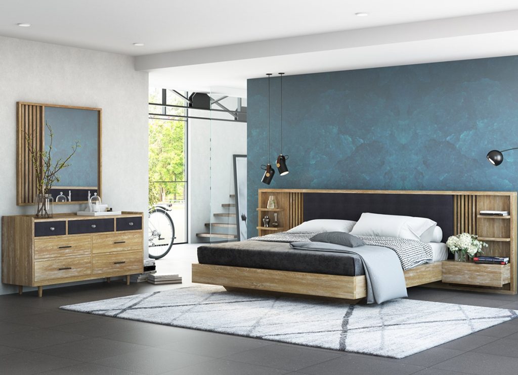 Haddington Rustic Modern Solid Wood Floating Bedroom Set