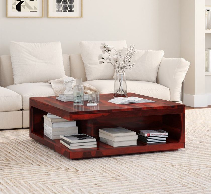 Salento Rustic Solid Wood Square Coffee Table