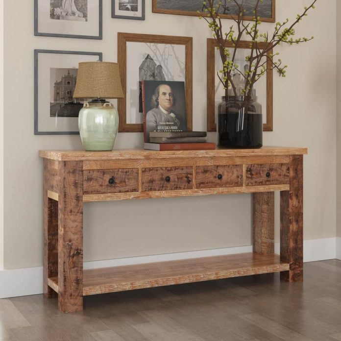 solid wood console table