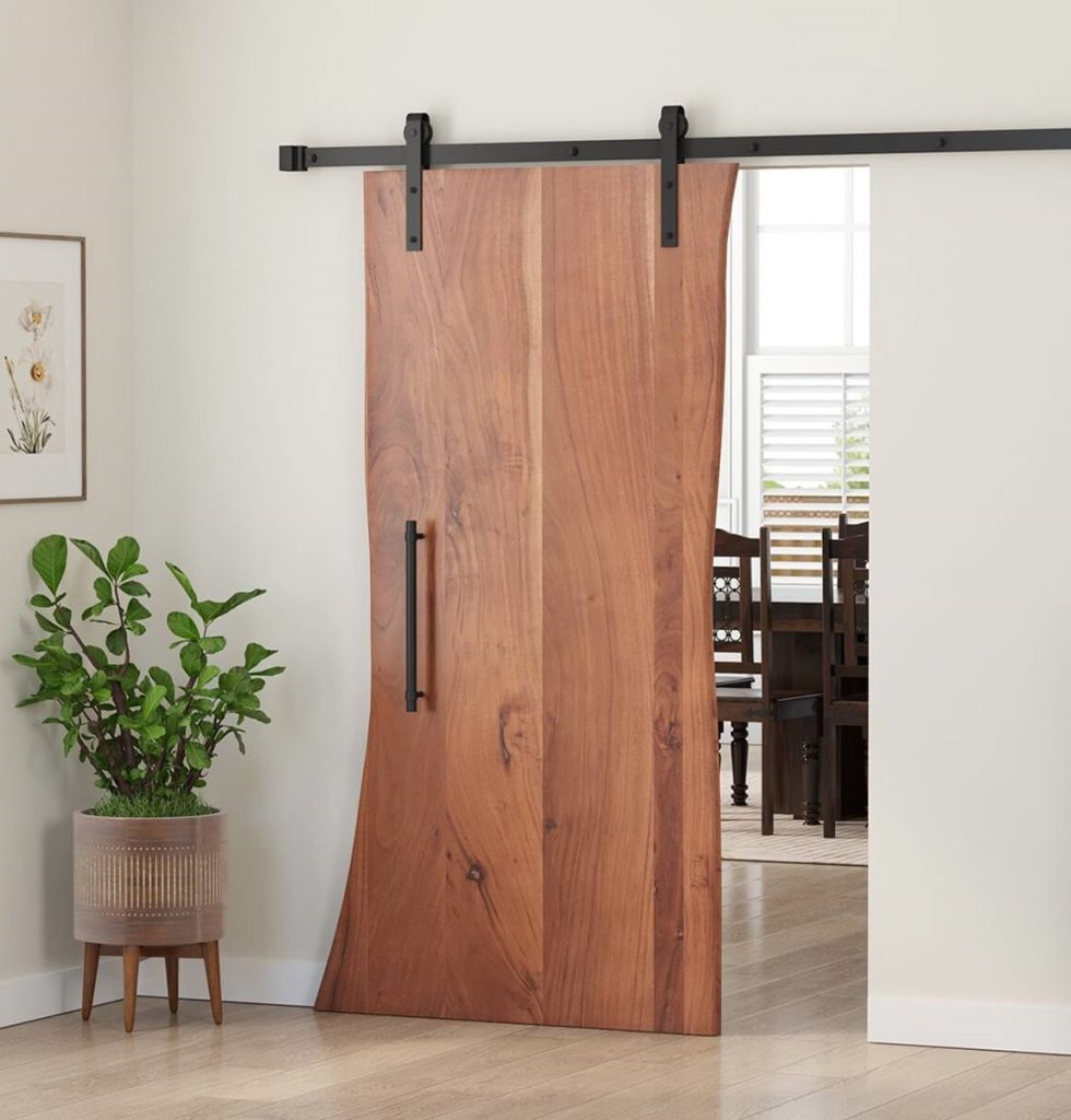 Acacia Wood Interior Live Edge Sliding Barn Door 