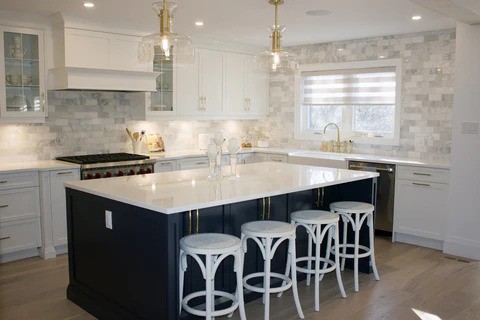 quartz kitchen island