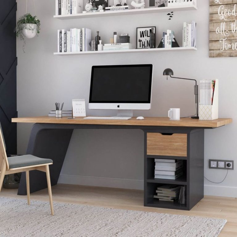 solid wood modern desk