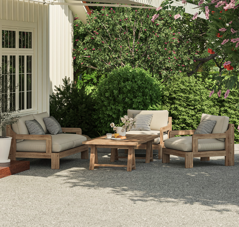 Plumpton Outdoor Teak Sofa Set.