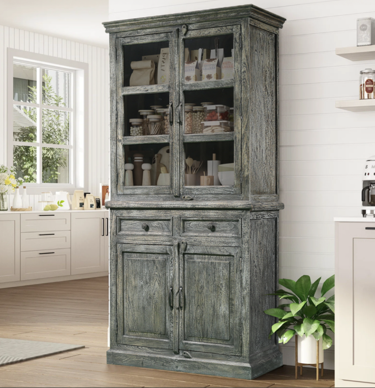 Herald Glass Doors Tall Kitchen Pantry Storage Cabinet
