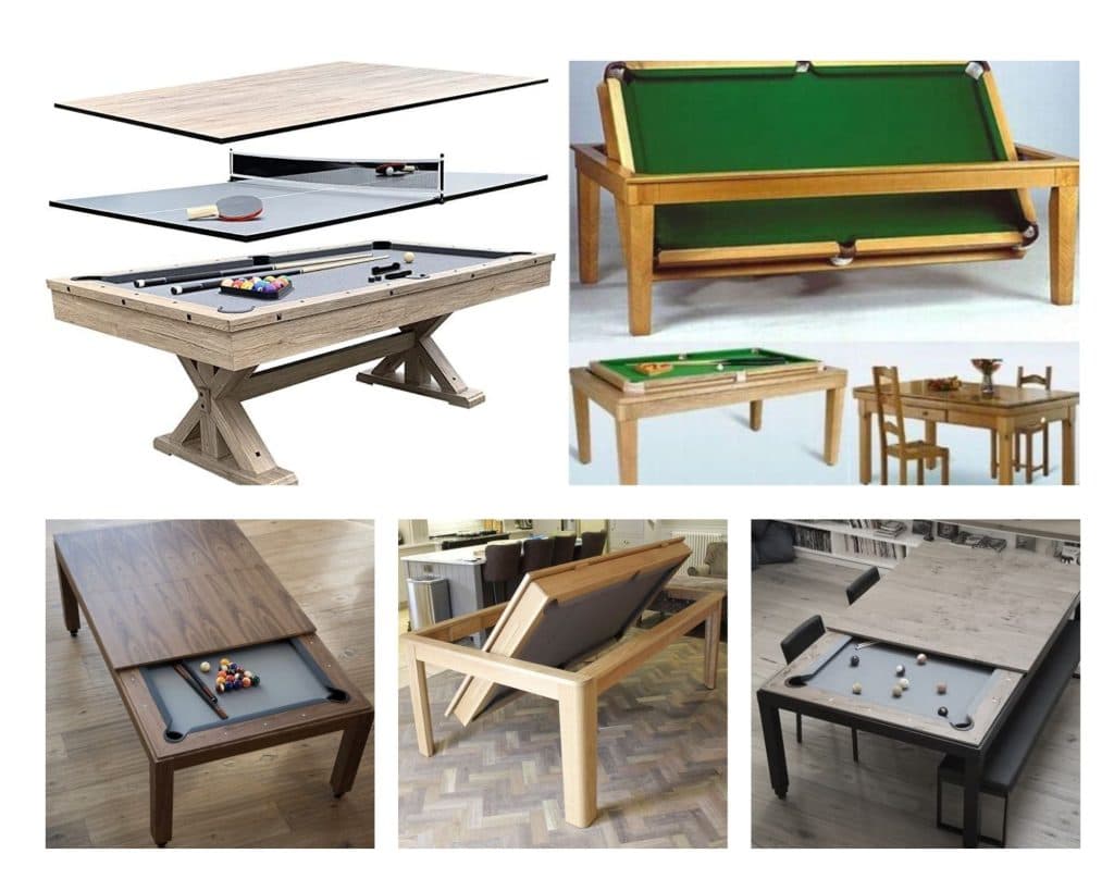 Different types of pool dining tables designed for both entertainment and family meals