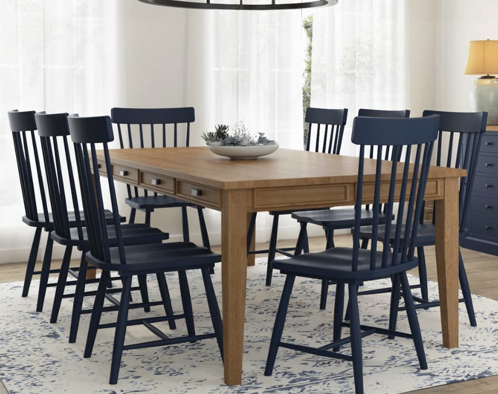 Peshtigo Teak Wood Farmhouse Large Dining Table For 10