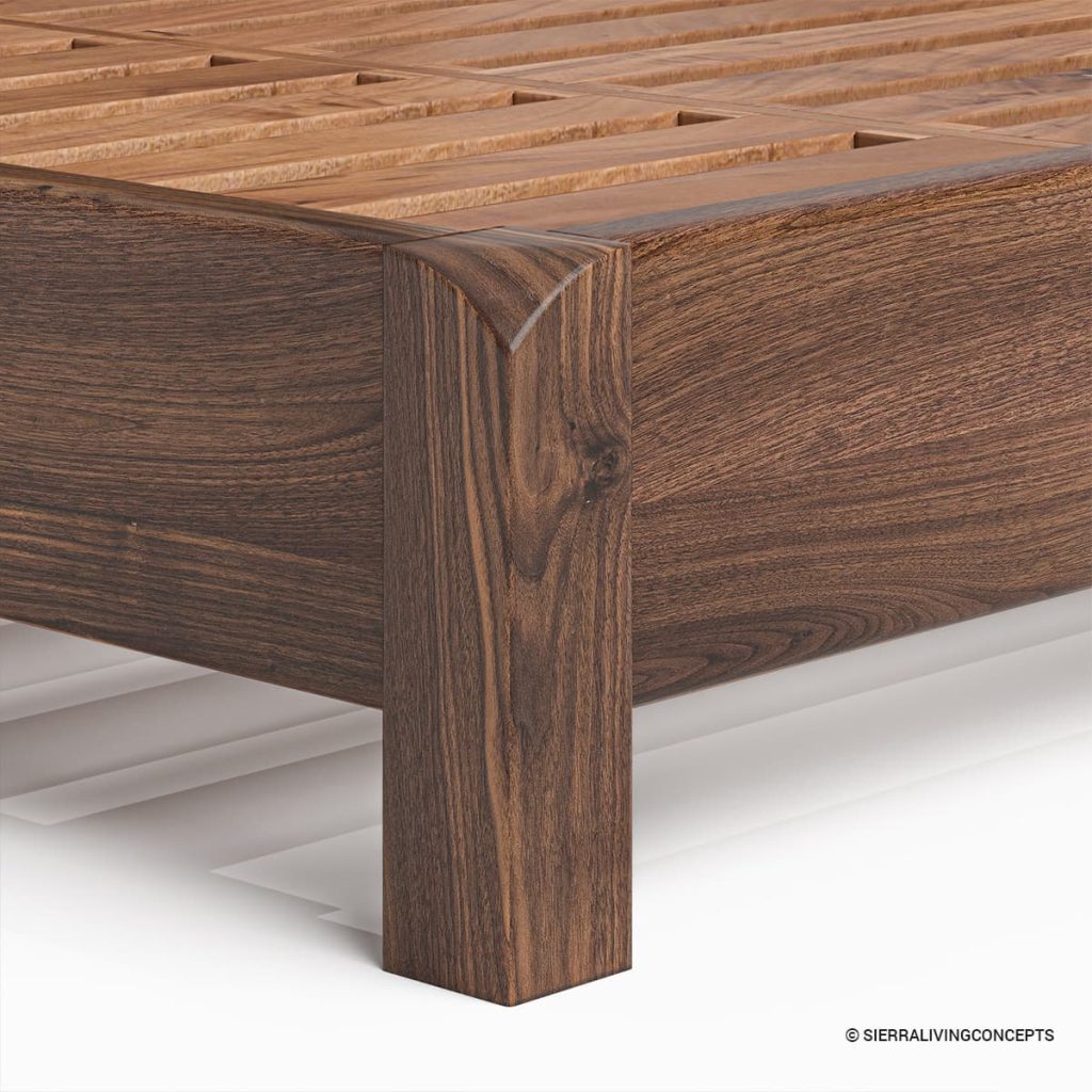 Brickell Low Profile Platform Bed Frame with Tufted Headboard