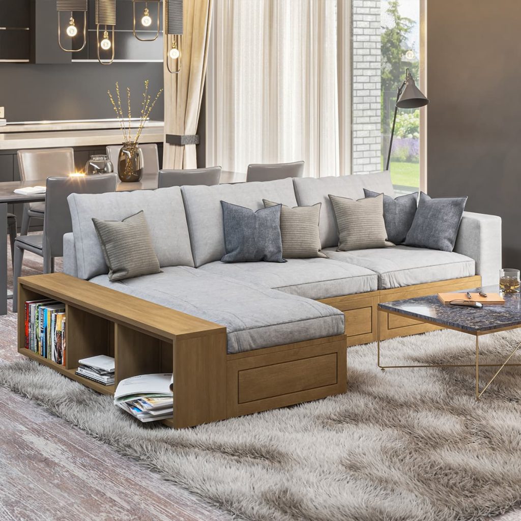 Mojave Modern L Shaped Sectional Sofa with Chaise Lounge