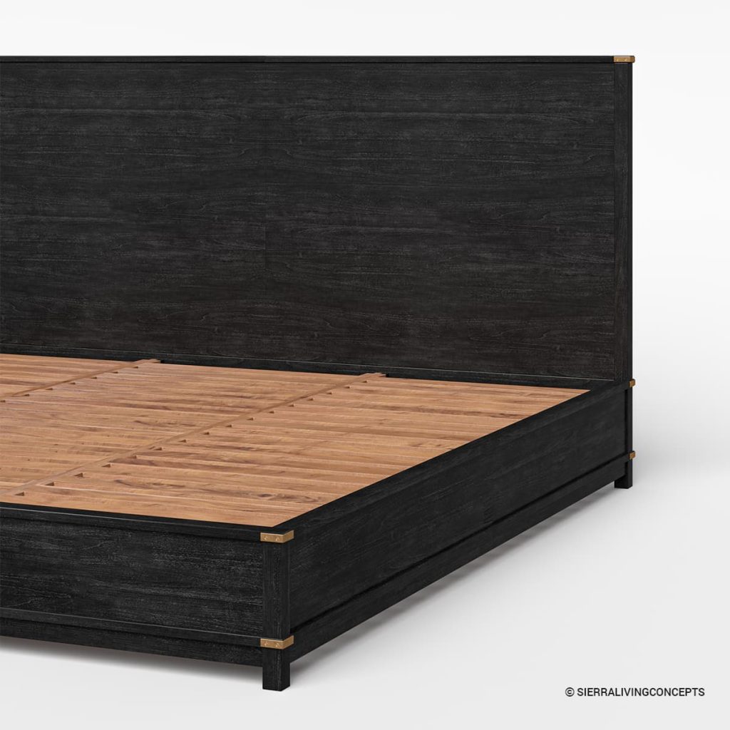 Lebec Black Alaskan King Bed Frame with Headboard