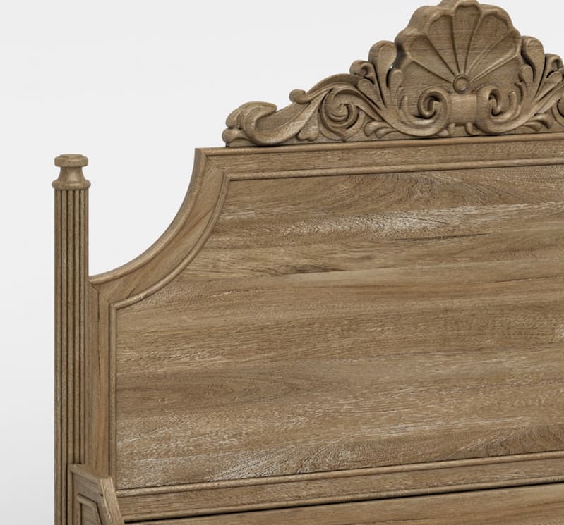 Morrisville Panel Hand Carved Solid Wood Bed Frame