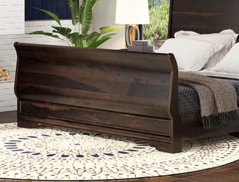 Hartsville Sleigh Back Solid Wood Platform Bed Frame