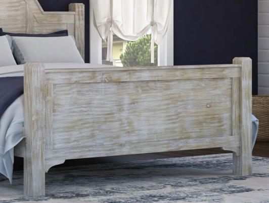 Gothic Country Distressed White Arched Headboard Platform Bed Frame