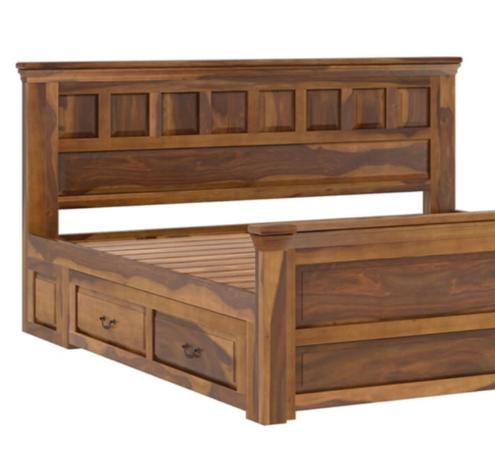 Simply Tudor Rustic Solid Wood Platform Storage Bed Frame