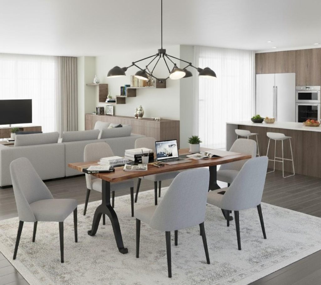 Fenland Live Edge Solid Wood Computer Desk with Epoxy River