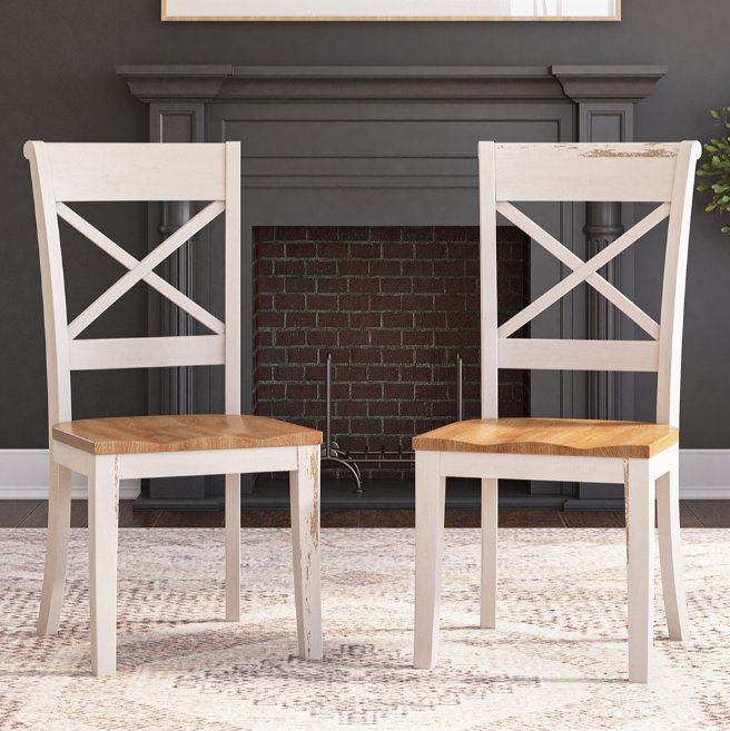Raleigh Farmhouse Cross Back Solid Wood Dining Chair