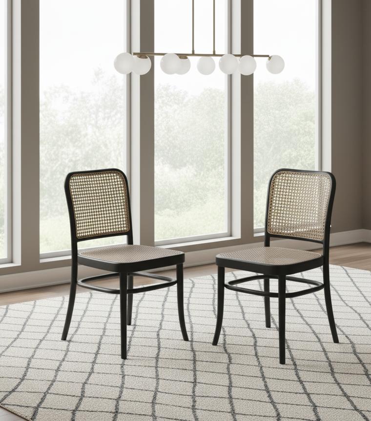 Dunfermline Rustic Teak Wood Rattan Dining Chair