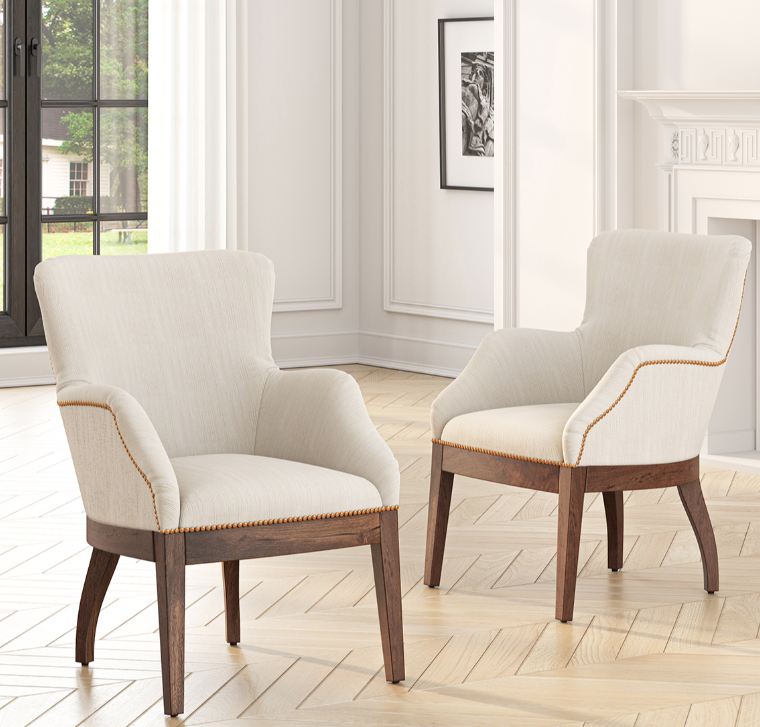 Lockeford Contemporary Upholstered Dining Chair with Arms