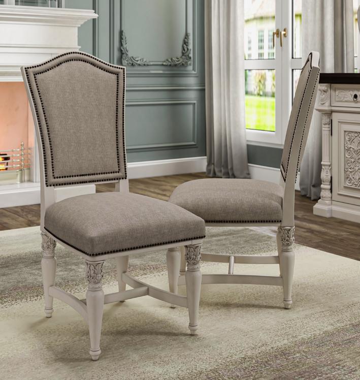 Loyalton Antique Country Two Tone Arched Hand Carved Dining Chair