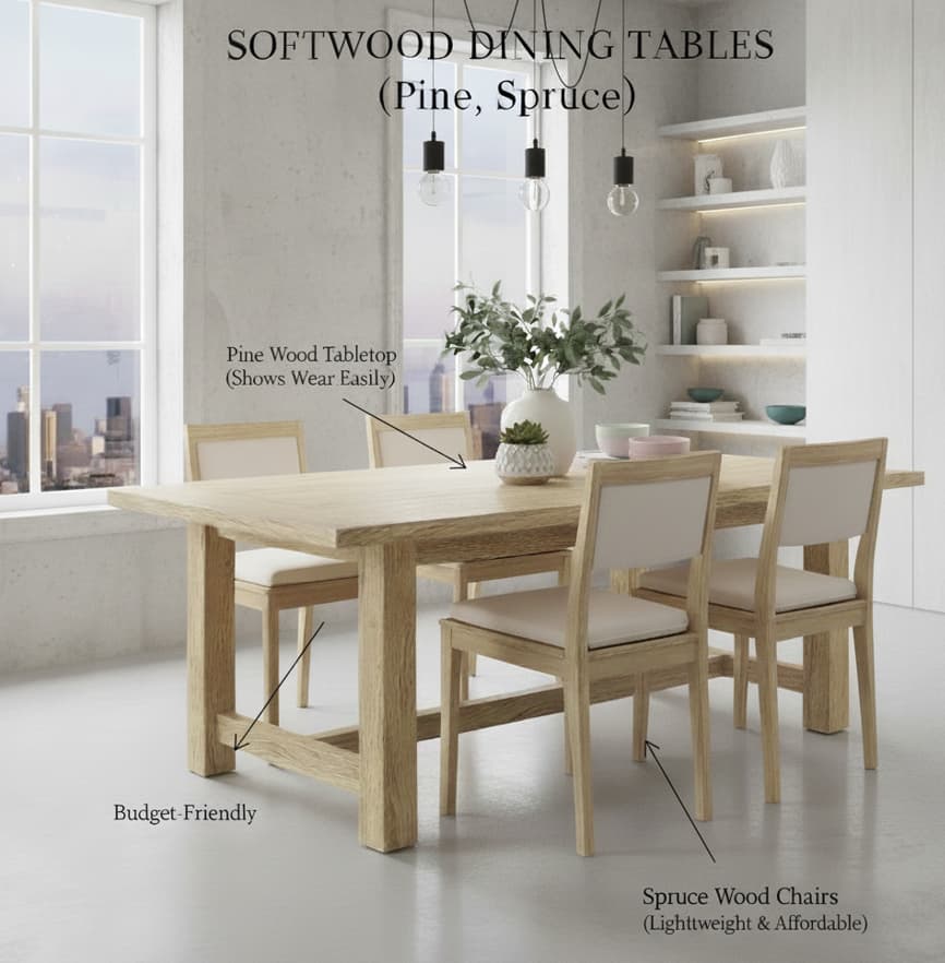 Softwood Dining Table Materials