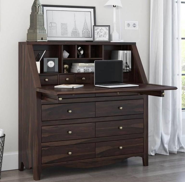 Philadelphia Solid Wood Handmade 44 Inch Drop Front Secretary Desk