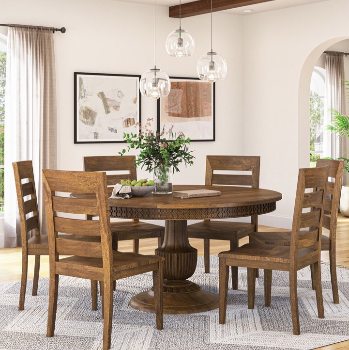 Rouse Old World 60 Inch Round Pedestal Dining Table