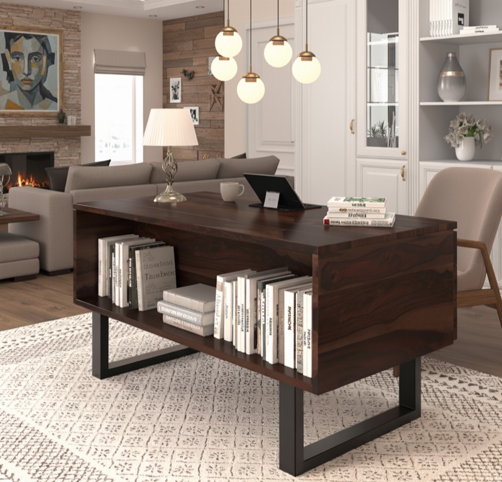 Sanger Modern Wooden Writers Desk with Drawers