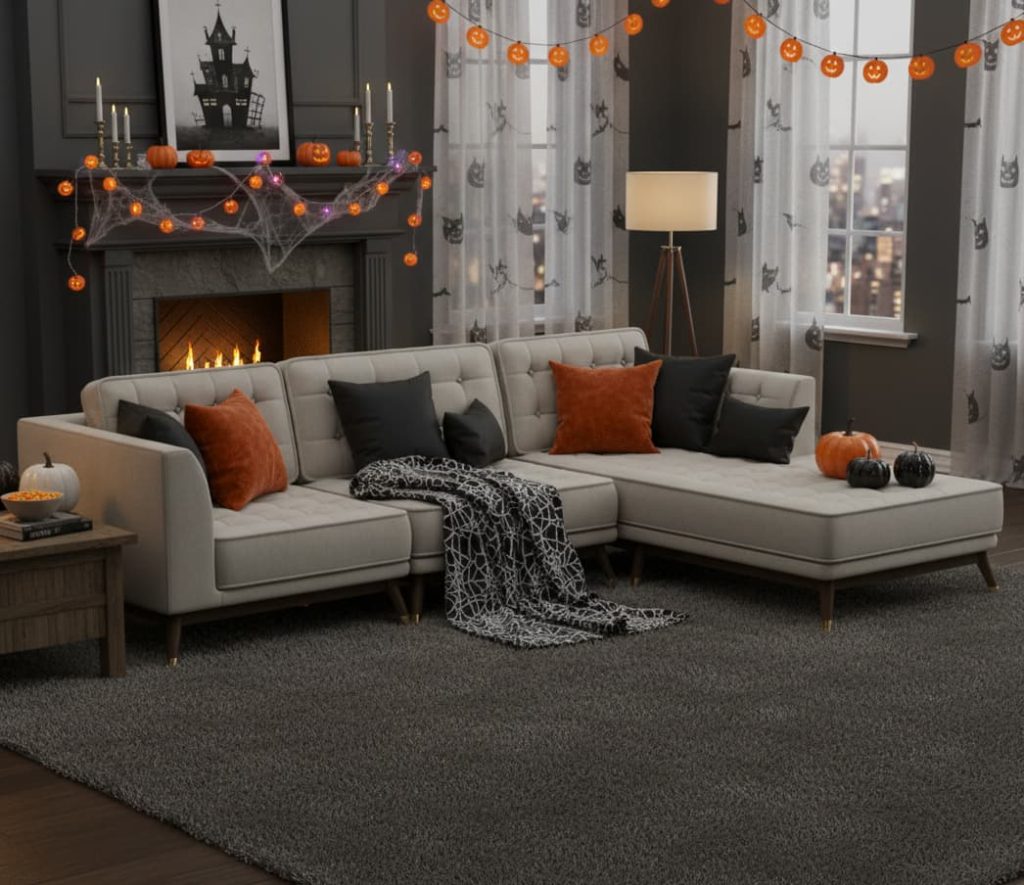 Fairfax L Shape Gray Sectional Sofa With Chaise